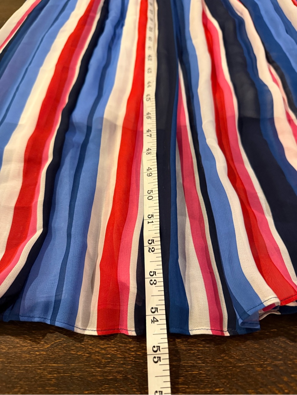 Lane Bryant Pleated Stripe Maxi Dress 14/16 Cold Shoulder Blue Red White - Picture 10 of 12